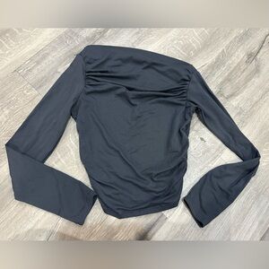 Elegant Dark Grey Long Sleeve Top